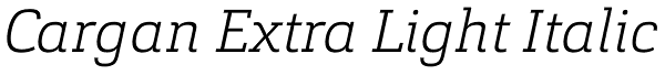 Cargan Extra Light Italic Font