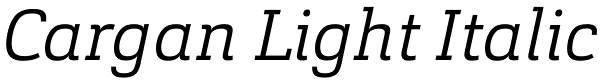 Cargan Light Italic Font