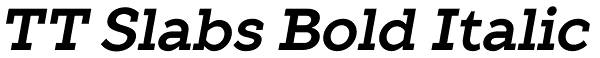 TT Slabs Bold Italic Font