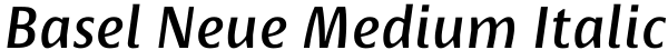 Basel Neue Medium Italic Font