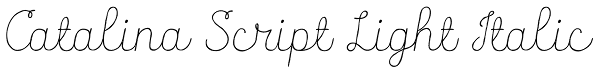 Catalina Script Light Italic Font