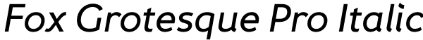 Fox Grotesque Pro Italic Font