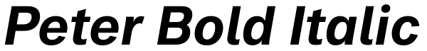 Peter Bold Italic Font