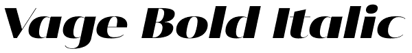 Vage Bold Italic Font