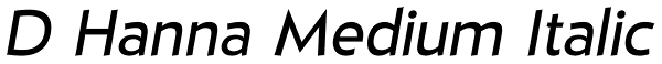 D Hanna Medium Italic Font