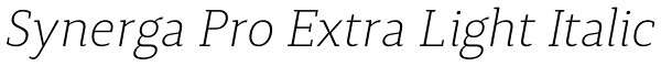 Synerga Pro Extra Light Italic Font
