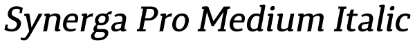 Synerga Pro Medium Italic Font