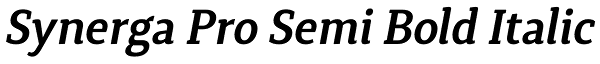 Synerga Pro Semi Bold Italic Font