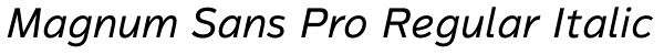 Magnum Sans Pro Regular Italic Font