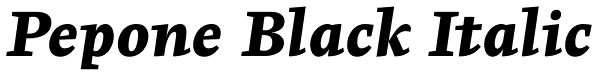 Pepone Black Italic Font