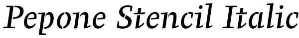 Pepone Stencil Italic Font