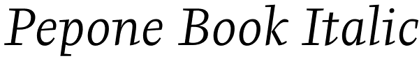 Pepone Book Italic Font