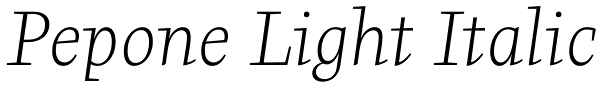 Pepone Light Italic Font