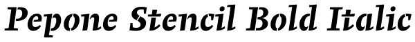 Pepone Stencil Bold Italic Font