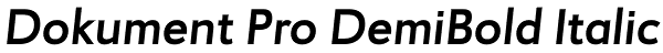 Dokument Pro DemiBold Italic Font