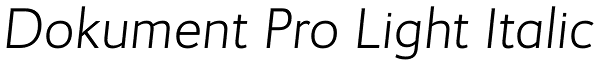 Dokument Pro Light Italic Font