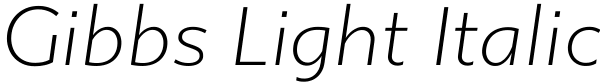 Gibbs Light Italic Font