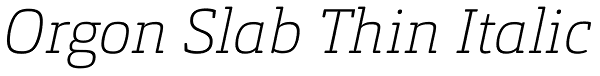 Orgon Slab Thin Italic Font