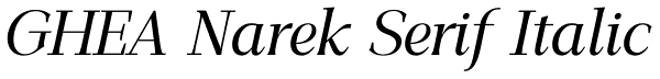 GHEA Narek Serif Italic Font