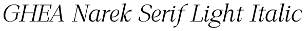 GHEA Narek Serif Light Italic Font