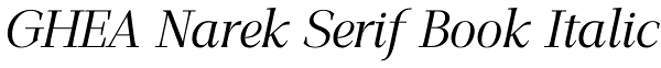 GHEA Narek Serif Book Italic Font