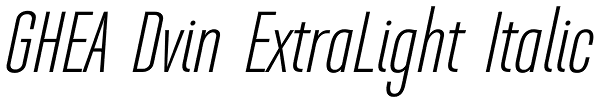 GHEA Dvin ExtraLight Italic Font