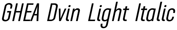 GHEA Dvin Light Italic Font