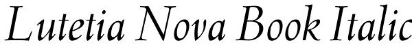 Lutetia Nova Book Italic Font