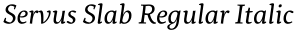 Servus Slab Regular Italic Font