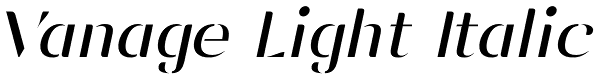 Vanage Light Italic Font