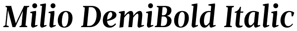 Milio DemiBold Italic Font