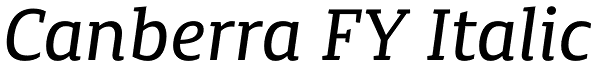 Canberra FY Italic Font