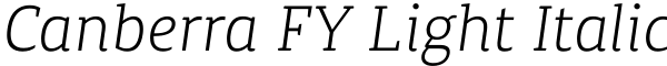 Canberra FY Light Italic Font