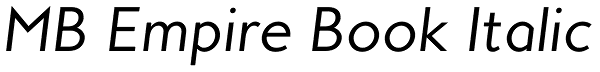 MB Empire Book Italic Font