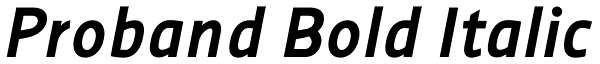 Proband Bold Italic Font