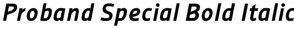 Proband Special Bold Italic Font