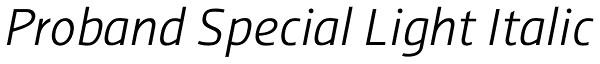 Proband Special Light Italic Font