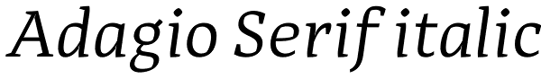 Adagio Serif italic Font