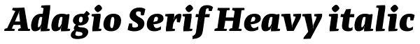 Adagio Serif Heavy italic Font