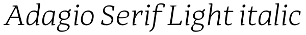 Adagio Serif Light italic Font
