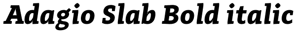 Adagio Slab Bold italic Font