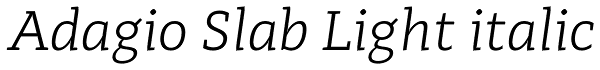 Adagio Slab Light italic Font