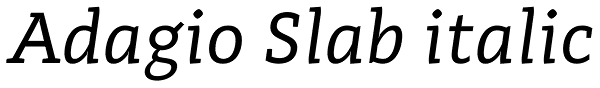 Adagio Slab italic Font