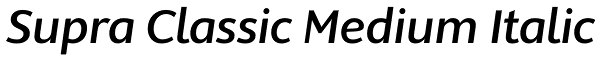 Supra Classic Medium Italic Font