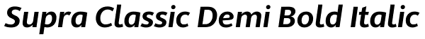 Supra Classic Demi Bold Italic Font