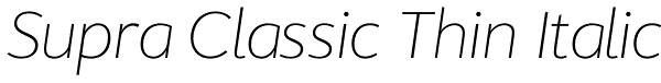 Supra Classic Thin Italic Font