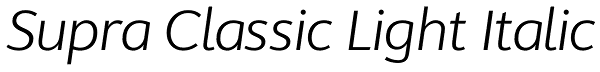 Supra Classic Light Italic Font