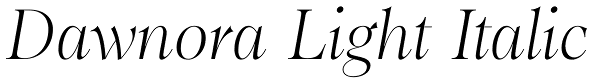 Dawnora Light Italic Font