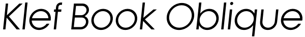 Klef Book Oblique Font