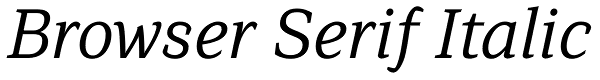 Browser Serif Italic Font